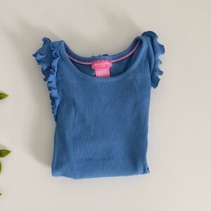 girls isaac mizrahi blue ruffle tank top